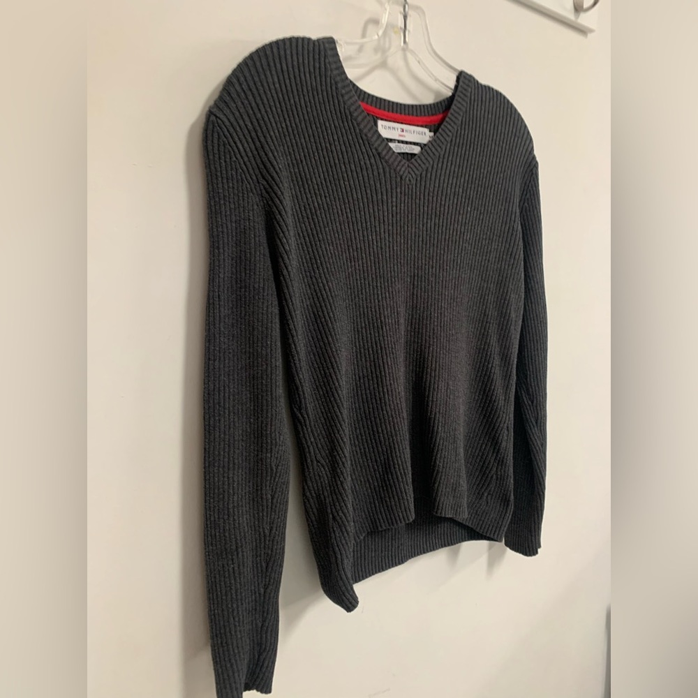 Tommy Hilfiger Ribbed Cotton VNeck Sweater